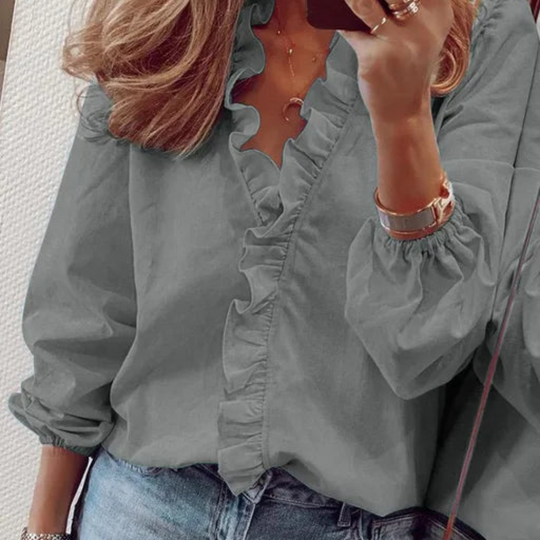 Adelheiden | Vrouwelijke Blouse met Rimpels