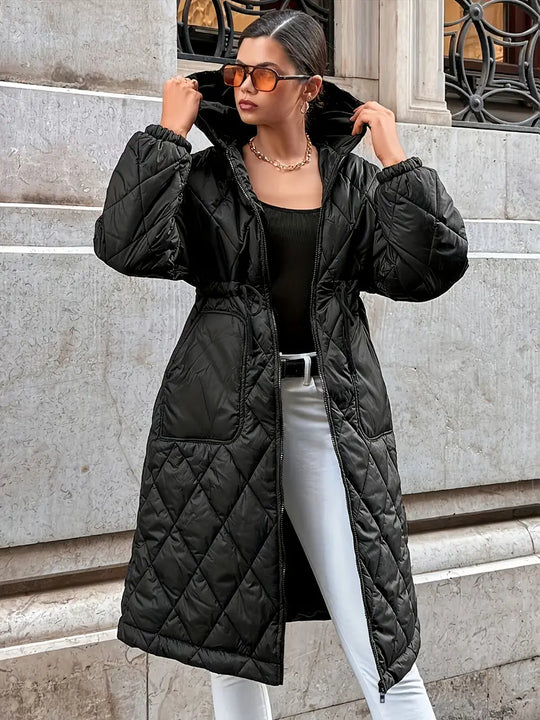 Faylise | Midi-lengte pufferjack met capuchon