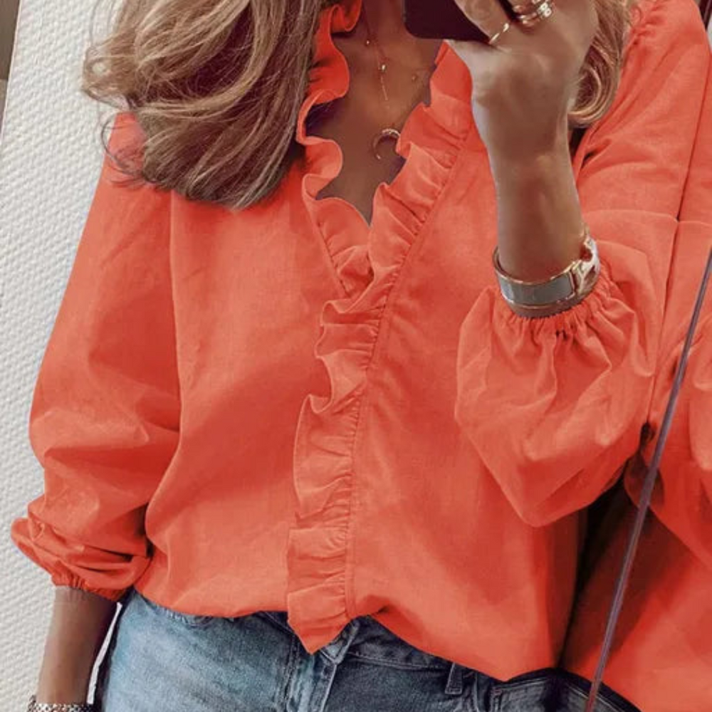 Adelheiden | Vrouwelijke Blouse met Rimpels