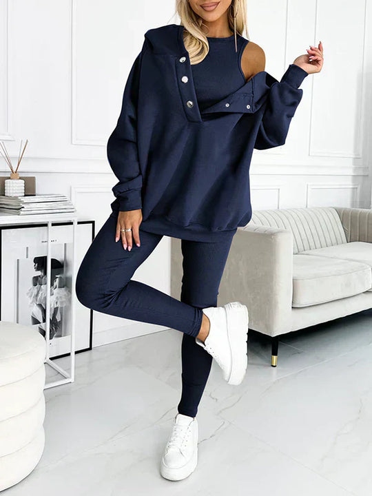 Saskia | Casual Dames Tweedelig Met Asymmetrische Snit