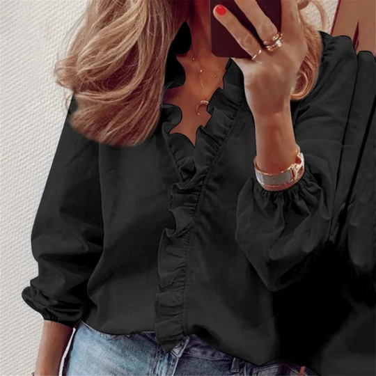 Adelheiden | Vrouwelijke Blouse met Rimpels