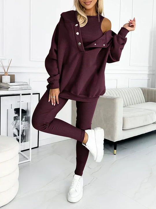 Saskia | Casual Dames Tweedelig Met Asymmetrische Snit