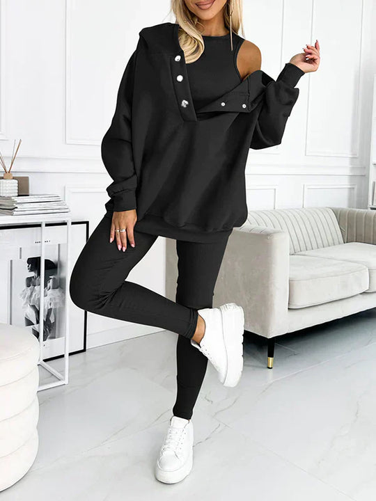 Saskia | Casual Dames Tweedelig Met Asymmetrische Snit
