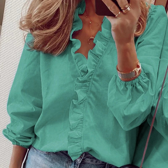 Adelheiden | Vrouwelijke Blouse met Rimpels