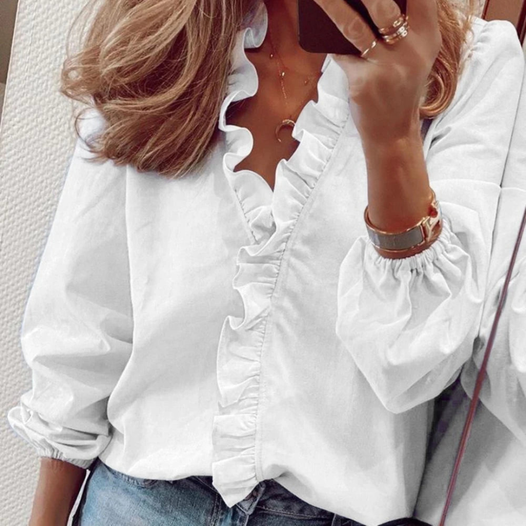 Adelheiden | Vrouwelijke Blouse met Rimpels