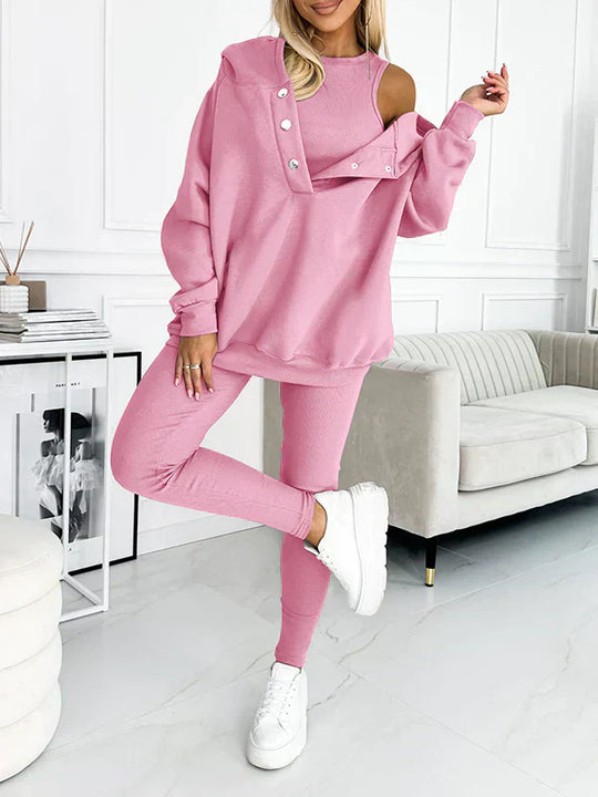 Saskia | Casual Dames Tweedelig Met Asymmetrische Snit
