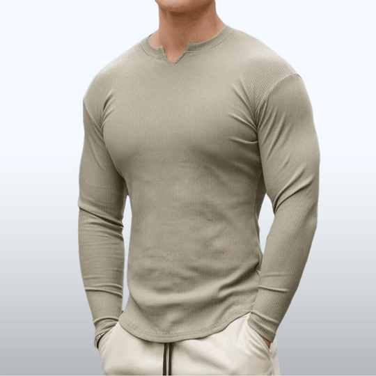 Thiago | Figurbetond langarmshirt met moderne uitsnijding