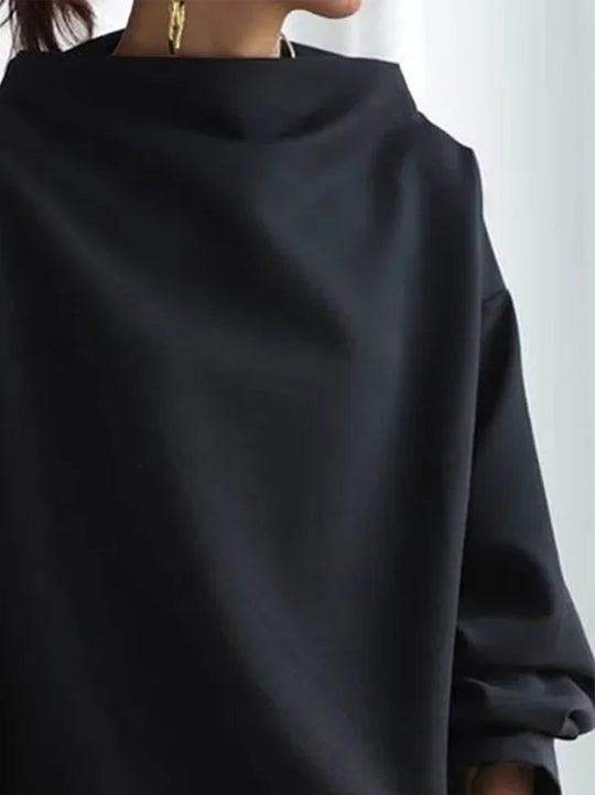 Ludmillan | Elegante Dames-Pullover-Shirt | Zwart