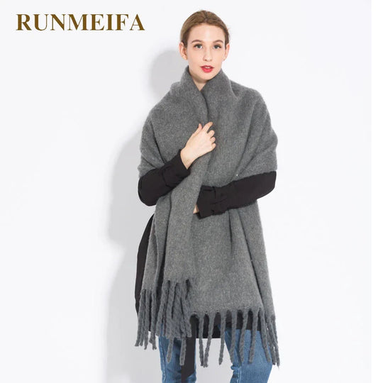 Gwendaira | Luxe Kasjmier Dames Sjaal met Franjes
