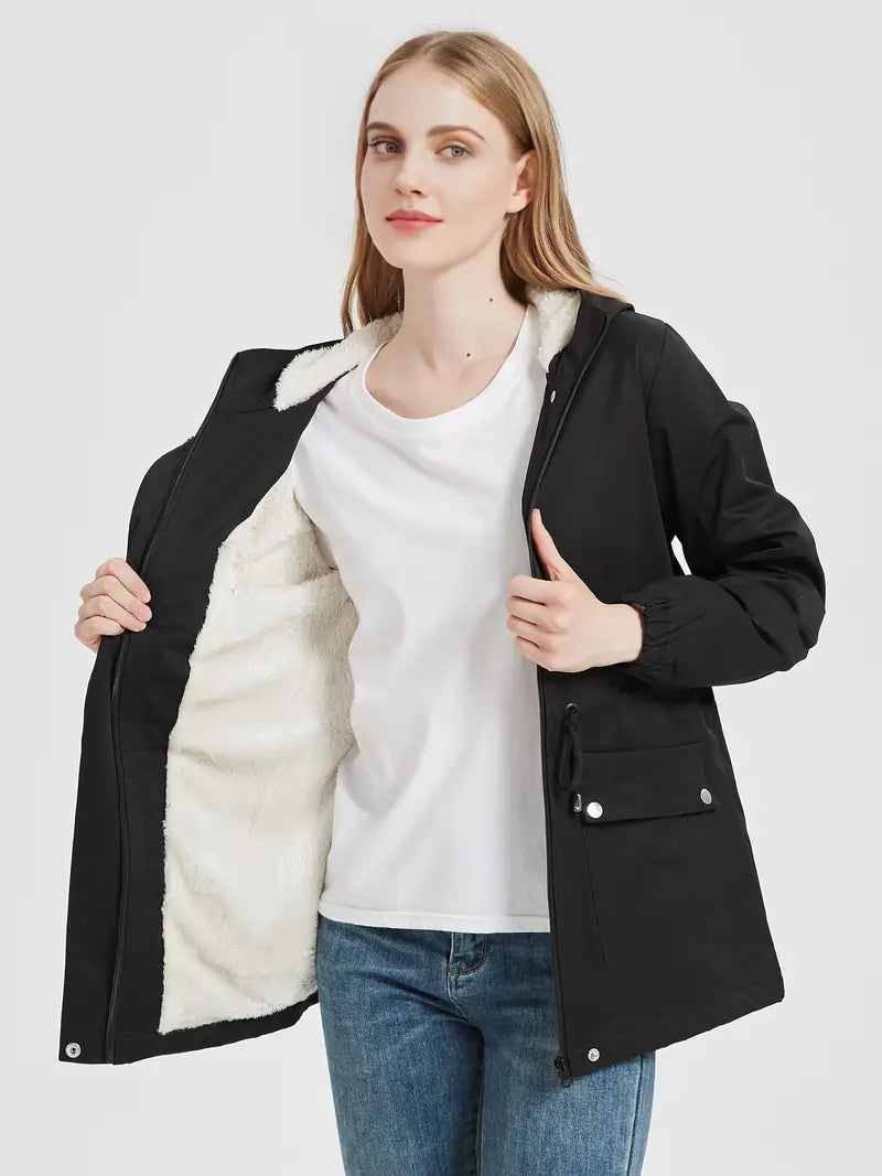 Marionet | Damen Parka met Fleece en Fransen