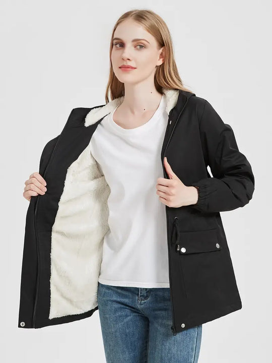 Marionet | Damen Parka met Fleece en Fransen