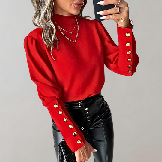 Carie | Elegante blouse met knoopdetails