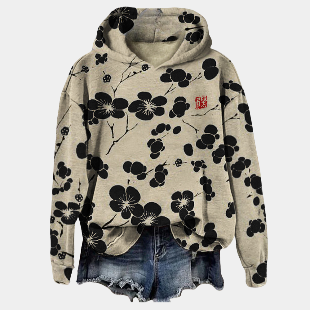 Averi | Modieuze Dames-Hoodie met Bloemenpatroon