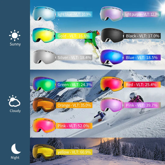 Unisex skibril UV400 anticondens