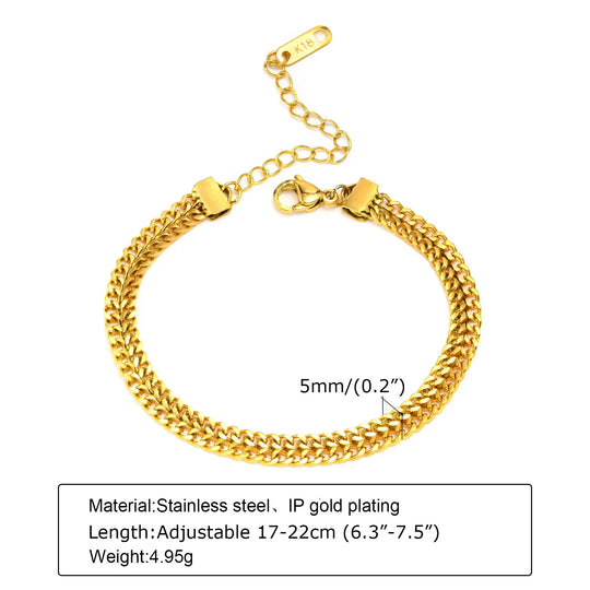 Wilhelmina | Vergulde Paperclip Armband