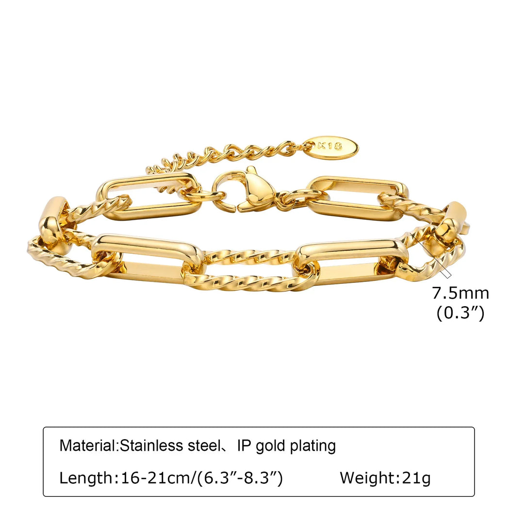 Wilhelmina | Vergulde Paperclip Armband