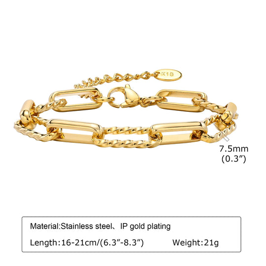 Wilhelmina | Vergulde Paperclip Armband