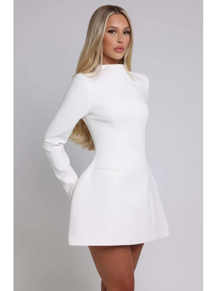 Romilly | Elegante rugloze bodycon mini-jurk