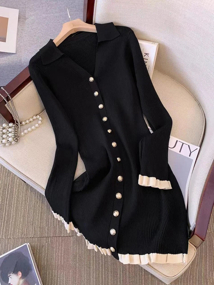 Janna | Elegante Vintage Gebreide Mini Jurk