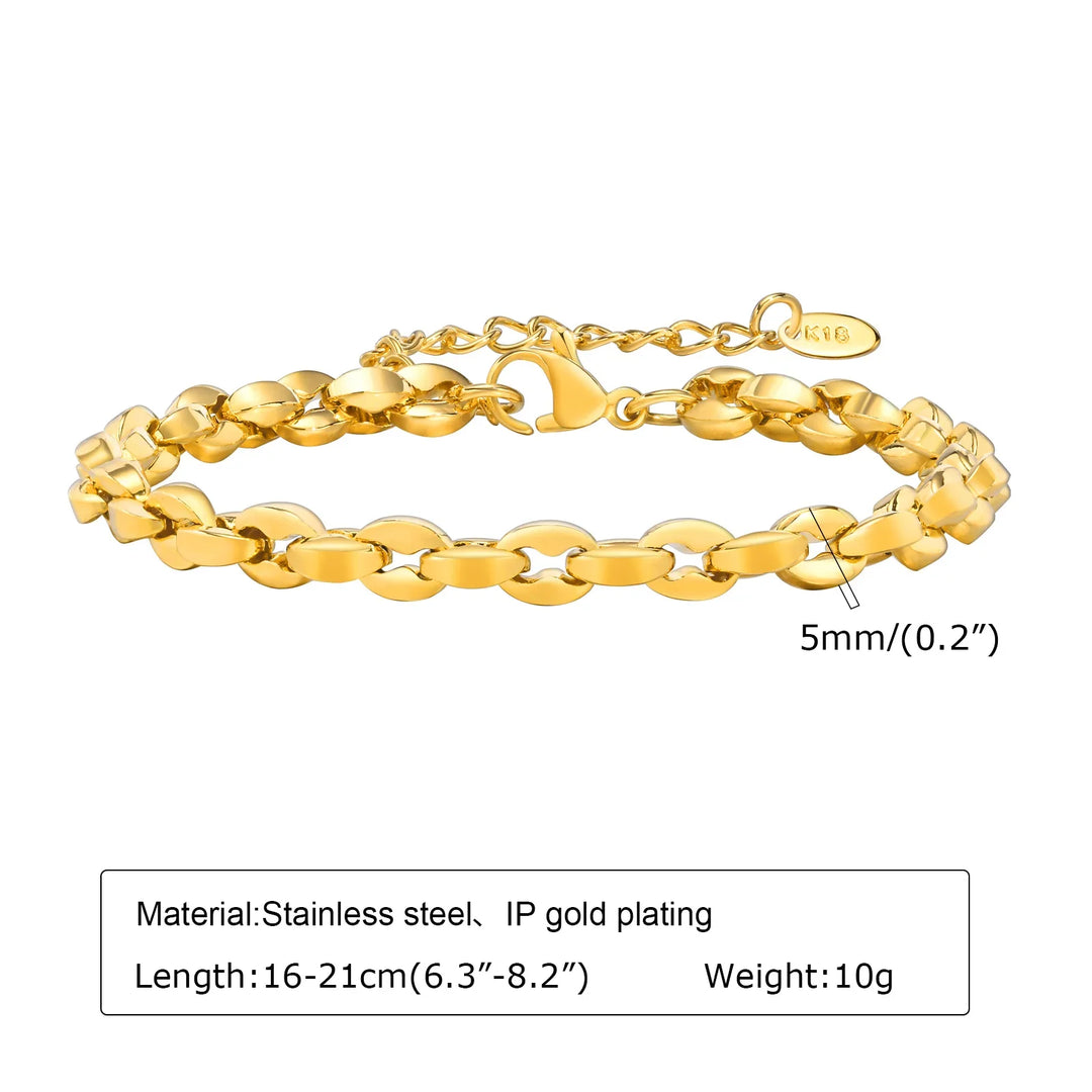 Wilhelmina | Vergulde Paperclip Armband