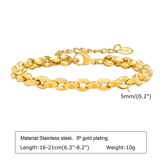 Wilhelmina | Vergulde Paperclip Armband