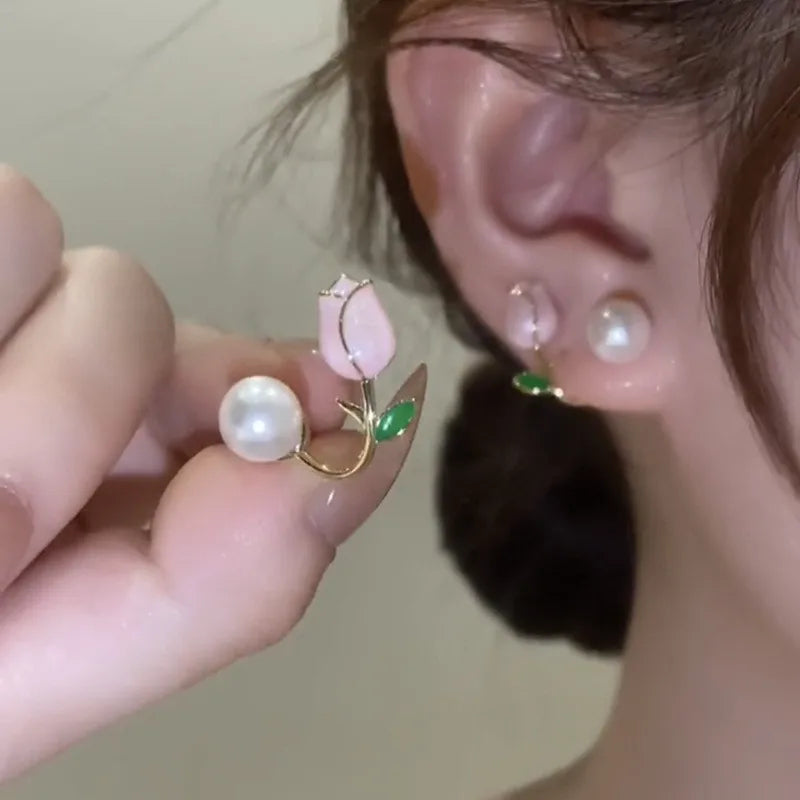 Rema | parel oorbellen