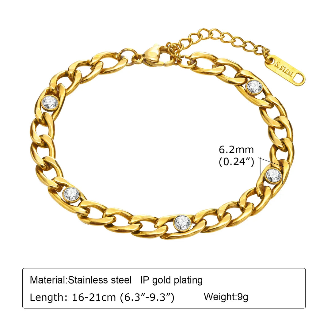 Wilhelmina | Vergulde Paperclip Armband