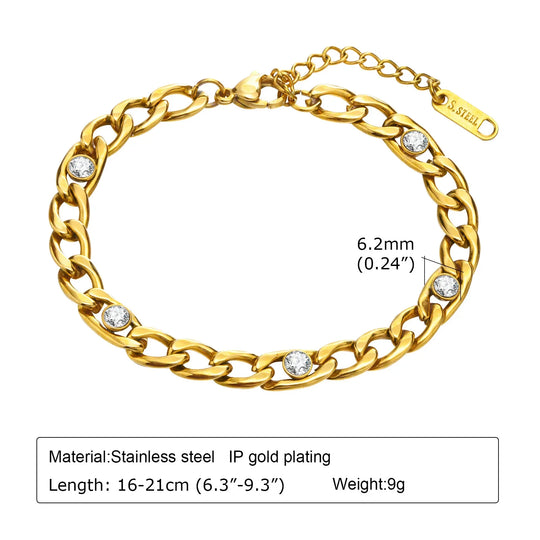 Wilhelmina | Vergulde Paperclip Armband