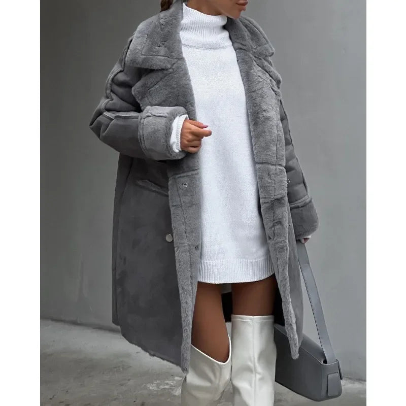 Gisalette | Winterjas met Fleece en Imitatiebont