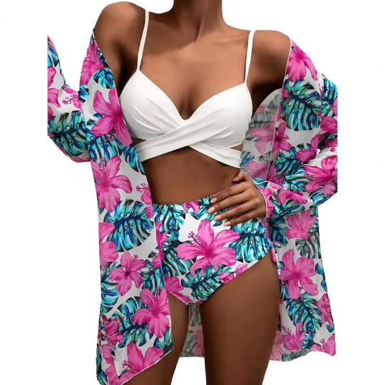 Frena | Bloemenprint Bikini met Tuniek