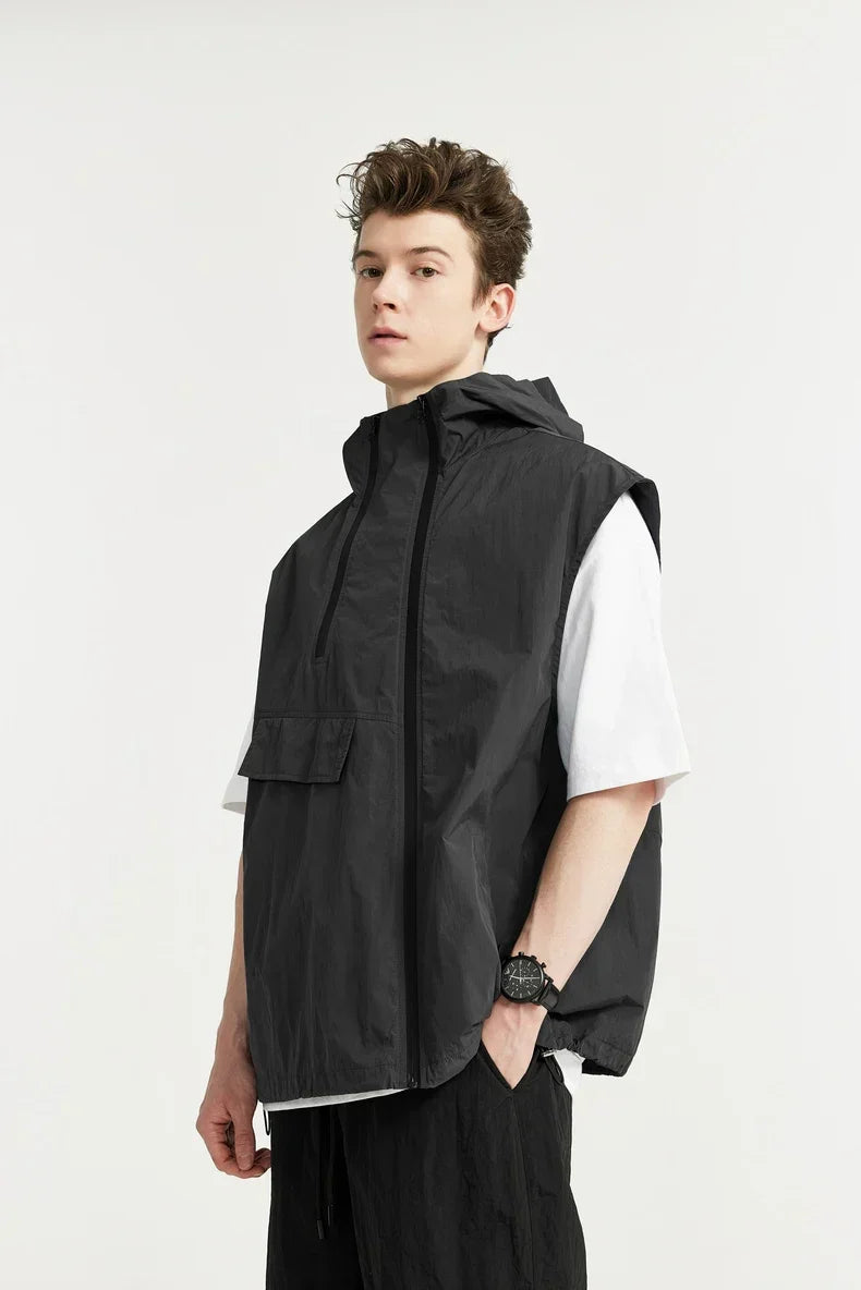 Fischer | Moderne heren vest met capuchon
