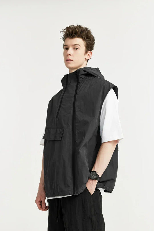 Fischer | Moderne heren vest met capuchon