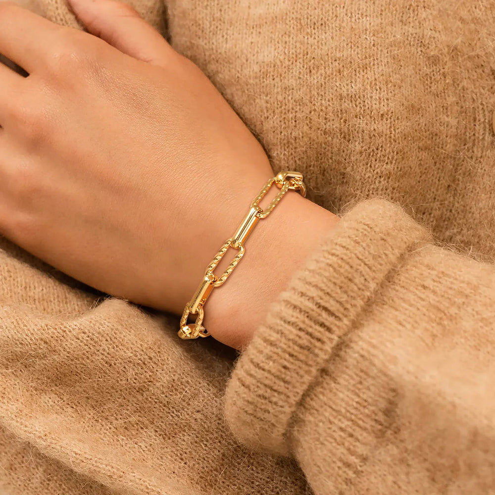 Wilhelmina | Vergulde Paperclip Armband