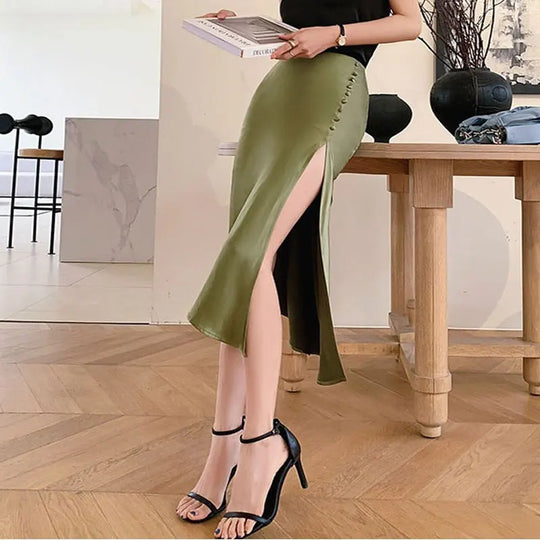 Liang | Elegante rok met hoge split