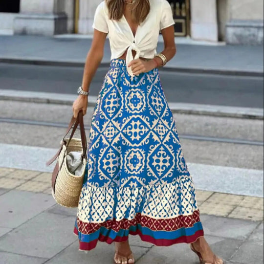 Priscila | Stijlvolle Maxirok in Ethno-Design | Beperkte Editie