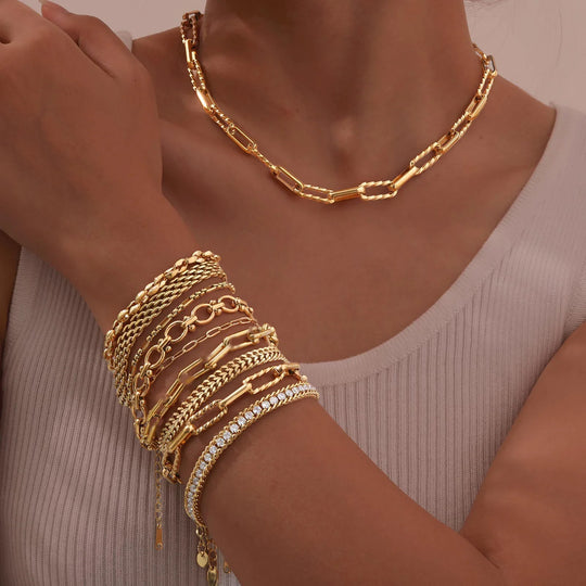 Wilhelmina | Vergulde Paperclip Armband