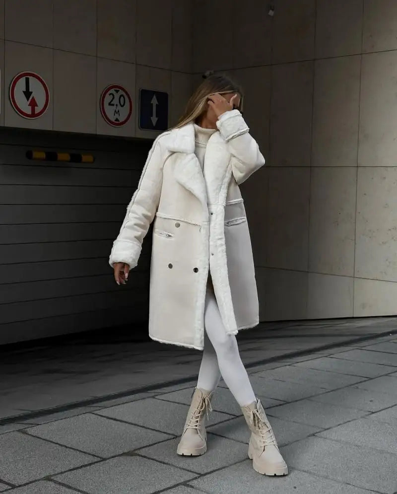 Gisalette | Winterjas met Fleece en Imitatiebont