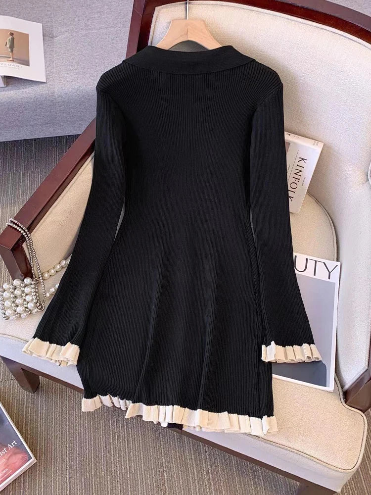 Janna | Elegante Vintage Gebreide Mini Jurk