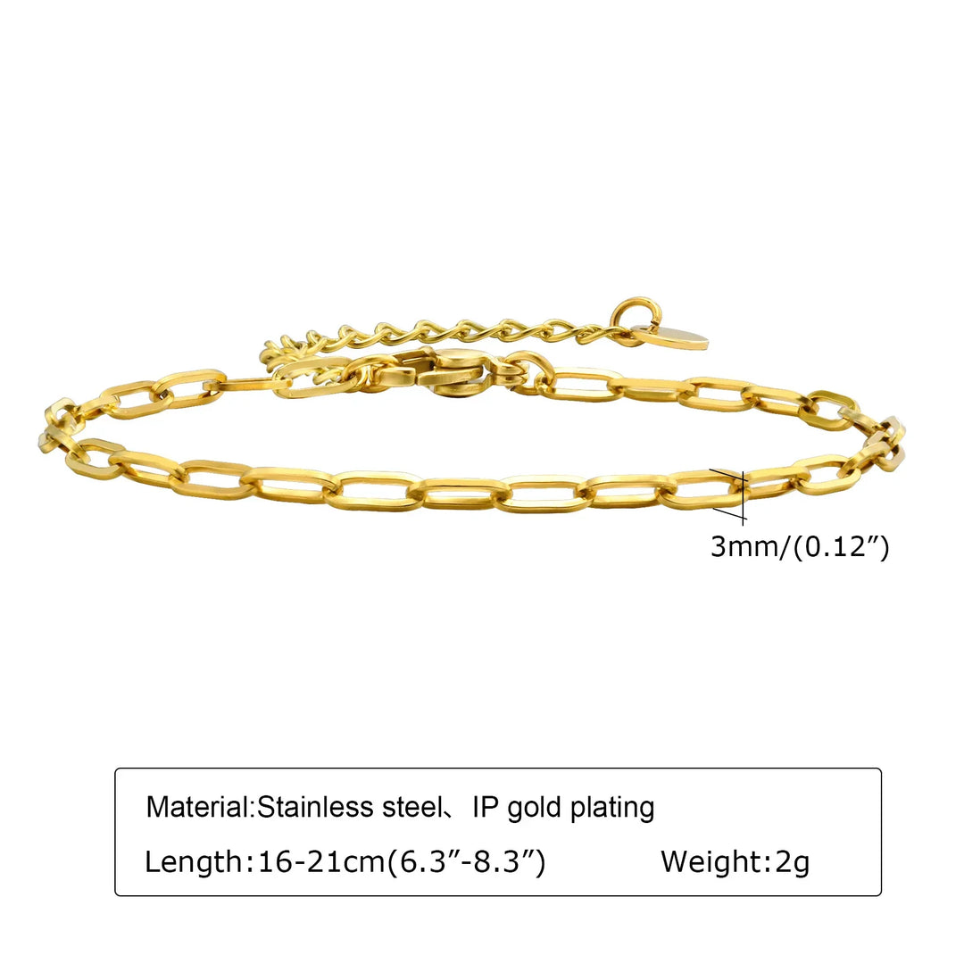 Wilhelmina | Vergulde Paperclip Armband