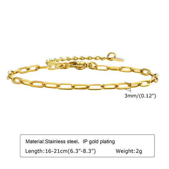 Wilhelmina | Vergulde Paperclip Armband