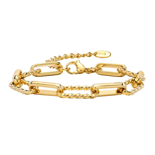 Wilhelmina | Vergulde Paperclip Armband