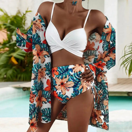 Frena | Bloemenprint Bikini met Tuniek