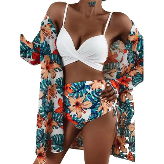 Frena | Bloemenprint Bikini met Tuniek