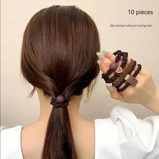 10-delige Set Elastische Haarbanden – Robuust & Stijlvol