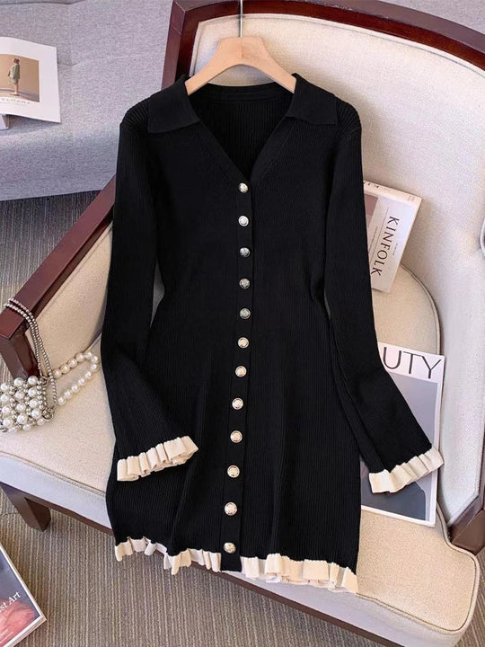 Janna | Elegante Vintage Gebreide Mini Jurk