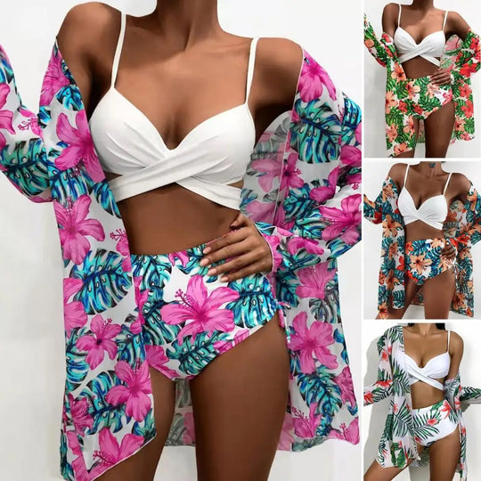 Frena | Bloemenprint Bikini met Tuniek