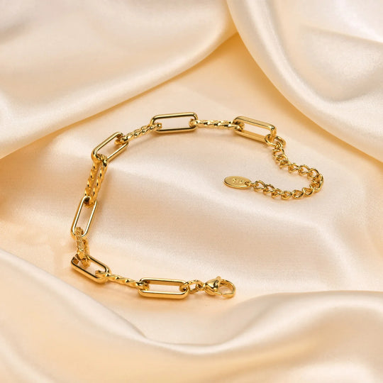 Wilhelmina | Vergulde Paperclip Armband