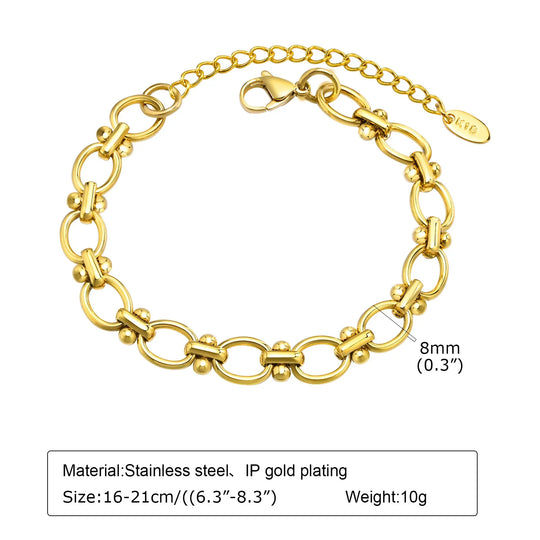 Wilhelmina | Vergulde Paperclip Armband