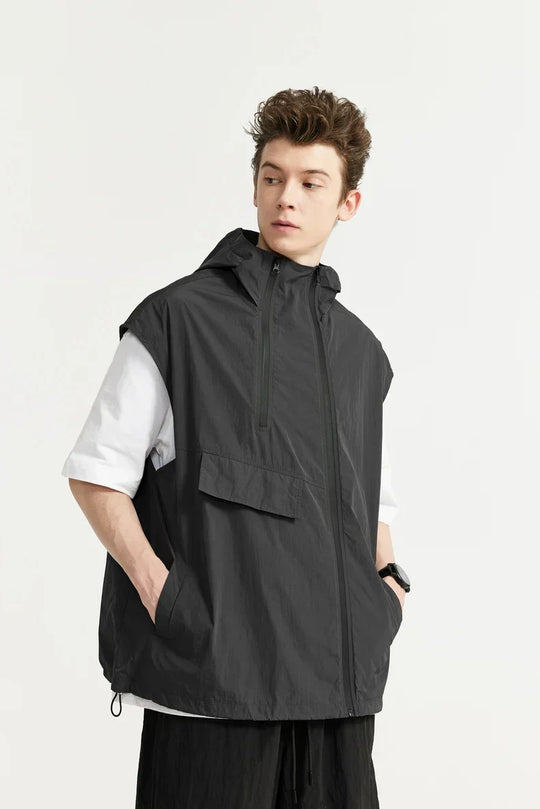 Fischer | Moderne heren vest met capuchon