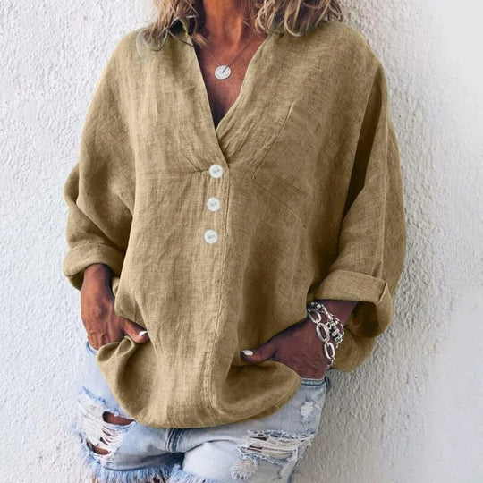 Io | Casual blouse met knoopdetails